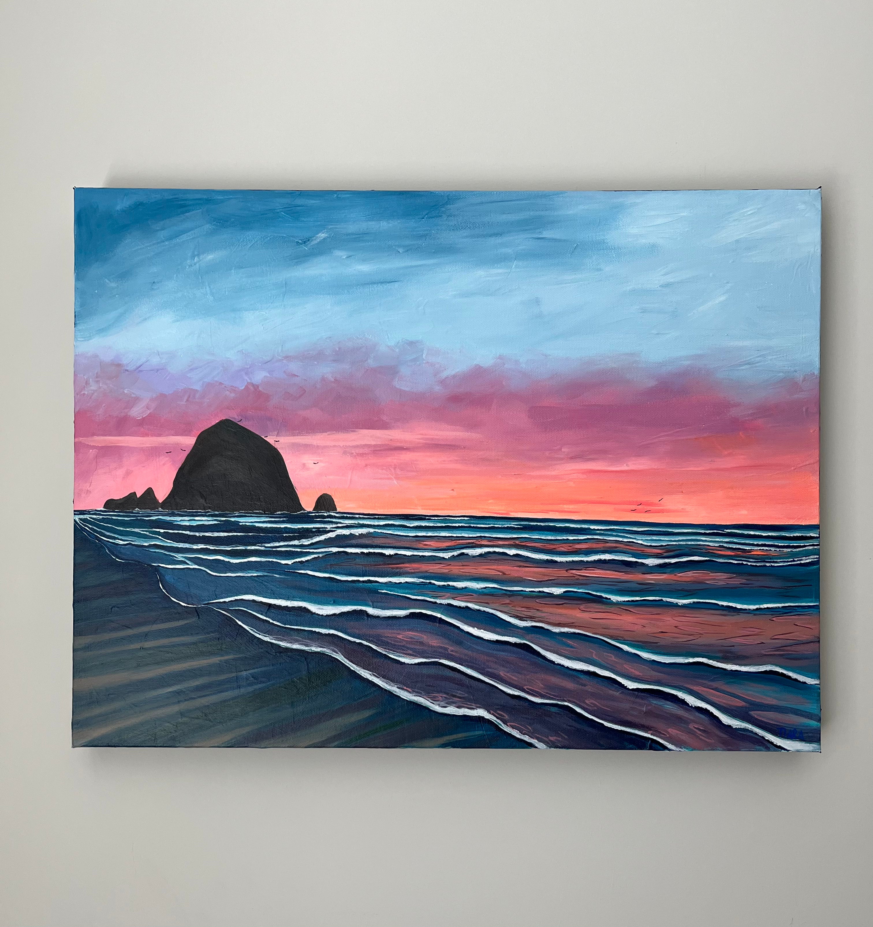 18 X 24 Canvas Print/ Cannon Beach Art/ Pacific Northwest Painting